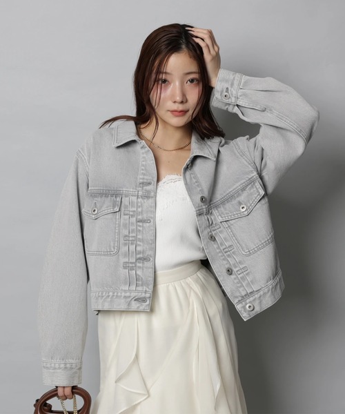 Apuweiser-riche(アプワイザーリッシェ)の「ショートGジャン(その他アウター・レディース・ライトブルー/ホワイト/ネイビー・1/2)」の9枚目の写真