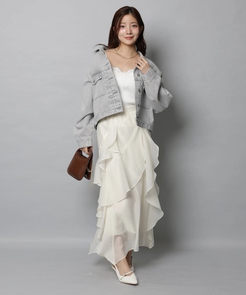 Apuweiser-riche(アプワイザーリッシェ)の「ショートGジャン(その他アウター・レディース・ライトブルー/ホワイト/ネイビー・1/2)」の14枚目の写真