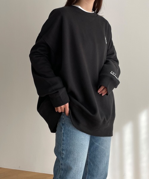 CANAL JEAN（キャナルジーン）の「1975 TOKYO　NewPoint起毛トレーナー（スウェット・レディース・ブラック/アッシュ・LARGE/X-LARGE）」の3枚目の写真