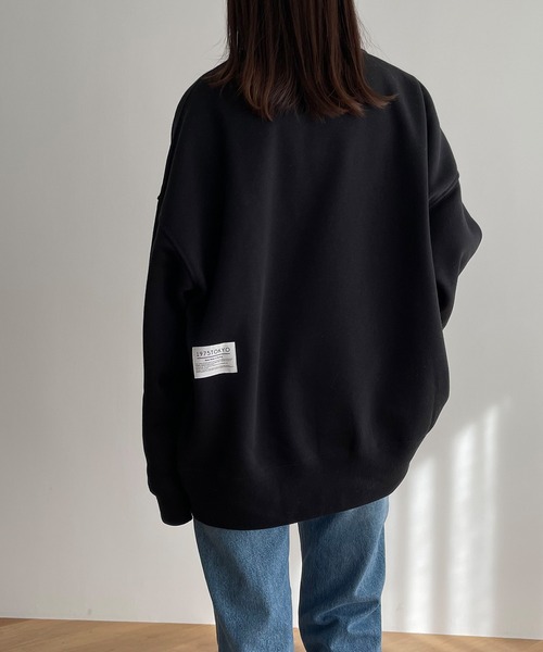 CANAL JEAN（キャナルジーン）の「1975 TOKYO　NewPoint起毛トレーナー（スウェット・レディース・ブラック/アッシュ・LARGE/X-LARGE）」の4枚目の写真