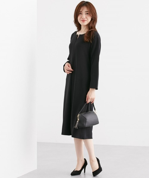 7days Life Styling（セブンデイズライフスタイリング）の「【裏側起毛であったか】パール調アクセ付ワンピース（ワンピース・レディース・杢グレー/ブラック・LL/M/L/S）」の7枚目の写真