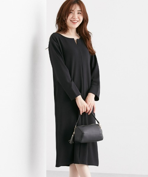 7days Life Styling（セブンデイズライフスタイリング）の「【裏側起毛であったか】パール調アクセ付ワンピース（ワンピース・レディース・杢グレー/ブラック・LL/M/L/S）」の8枚目の写真
