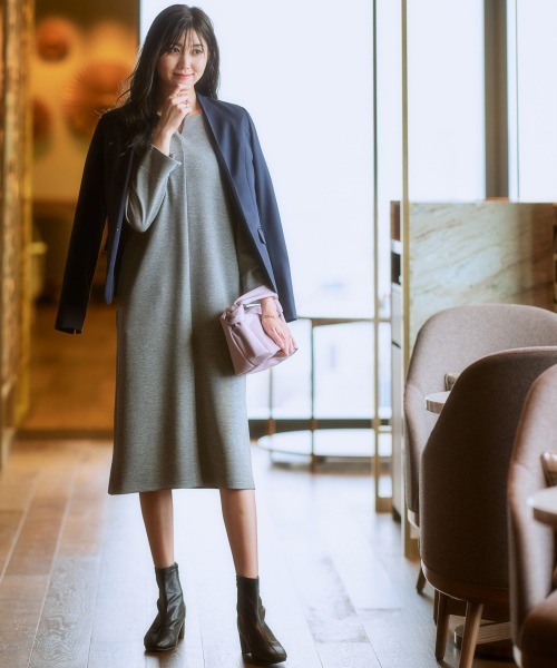 7days Life Styling（セブンデイズライフスタイリング）の「【裏側起毛であったか】パール調アクセ付ワンピース（ワンピース・レディース・杢グレー/ブラック・LL/M/L/S）」の11枚目の写真