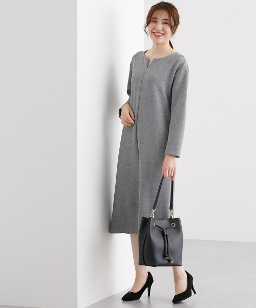 7days Life Styling（セブンデイズライフスタイリング）の「【裏側起毛であったか】パール調アクセ付ワンピース（ワンピース・レディース・杢グレー/ブラック・LL/M/L/S）」の12枚目の写真