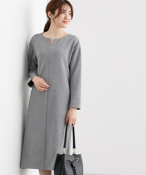 7days Life Styling（セブンデイズライフスタイリング）の「【裏側起毛であったか】パール調アクセ付ワンピース（ワンピース・レディース・杢グレー/ブラック・LL/M/L/S）」の13枚目の写真