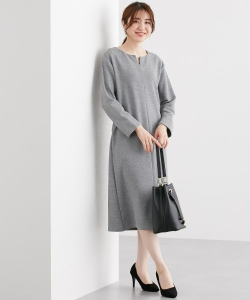 7days Life Styling（セブンデイズライフスタイリング）の「【裏側起毛であったか】パール調アクセ付ワンピース（ワンピース・レディース・杢グレー/ブラック・LL/M/L/S）」の14枚目の写真