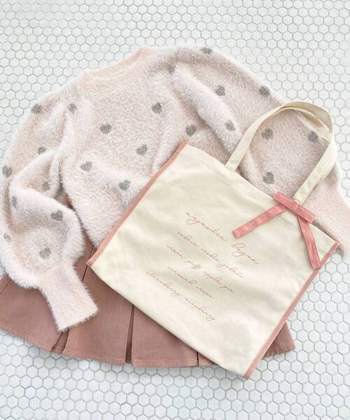 MAJESTIC LEGON(マジェスティックレゴン)の「カラーパイピングトート(トートバッグ・レディース・ピンク/ライトグリーン/サックスブルー/ブラック/ライトイエロー・FREE)」の5枚目の写真