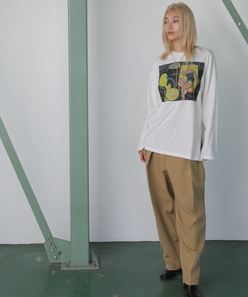 CREOLME(クレオルム)の「(CREOLME)グラフィックロンT(Tシャツ/カットソー・レディース・ピンク/ホワイト/ブルー・FREE)」の7枚目の写真