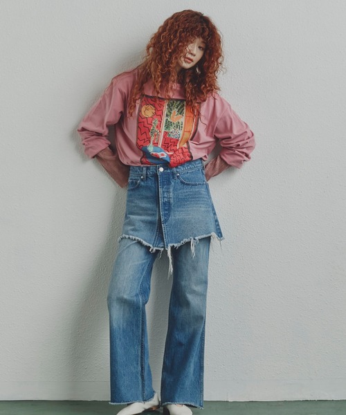 CREOLME(クレオルム)の「(CREOLME)グラフィックロンT(Tシャツ/カットソー・レディース・ピンク/ホワイト/ブルー・FREE)」の16枚目の写真