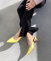 ポインテッドトゥ ハートカット バックストラップ パンプス(5.5cmヒール)