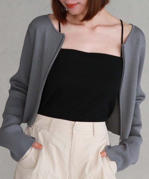 archives(アルシーヴ)の「バックシャンフライスキャミソール(キャミソール・レディース・アイボリー/ブラック/グレー/ブルー・MEDIUM)」の3枚目の写真