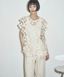 フラワーレースノースリチュニック