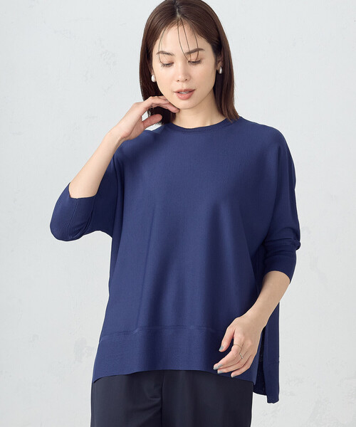 COMME CA ISM(コムサイズム)の「ドルマンニット(ニット/セーター・レディース・サックスブルー/ネイビー/ベージュ/イエロー・FREE)」の2枚目の写真