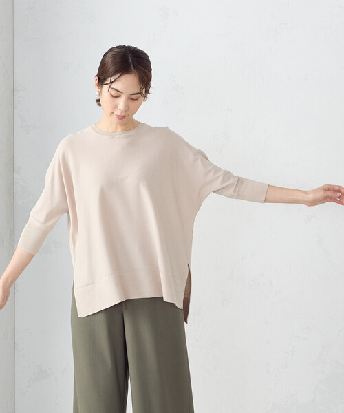 COMME CA ISM(コムサイズム)の「ドルマンニット(ニット/セーター・レディース・サックスブルー/ネイビー/ベージュ/イエロー・FREE)」の7枚目の写真
