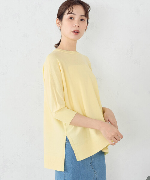 COMME CA ISM(コムサイズム)の「ドルマンニット(ニット/セーター・レディース・サックスブルー/ネイビー/ベージュ/イエロー・FREE)」の9枚目の写真