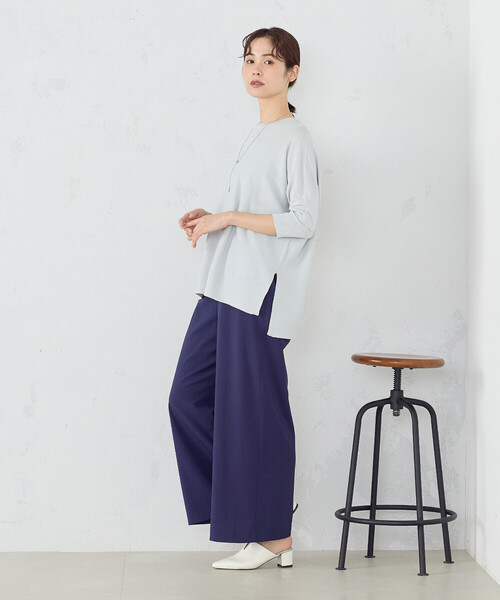 COMME CA ISM(コムサイズム)の「ドルマンニット(ニット/セーター・レディース・サックスブルー/ネイビー/ベージュ/イエロー・FREE)」の10枚目の写真