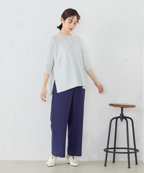 COMME CA ISM(コムサイズム)の「ドルマンニット(ニット/セーター・レディース・サックスブルー/ネイビー/ベージュ/イエロー・FREE)」の12枚目の写真