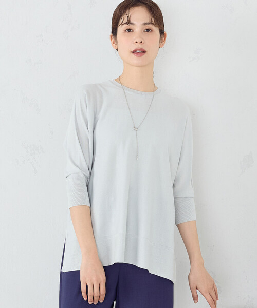 COMME CA ISM(コムサイズム)の「ドルマンニット(ニット/セーター・レディース・サックスブルー/ネイビー/ベージュ/イエロー・FREE)」の15枚目の写真