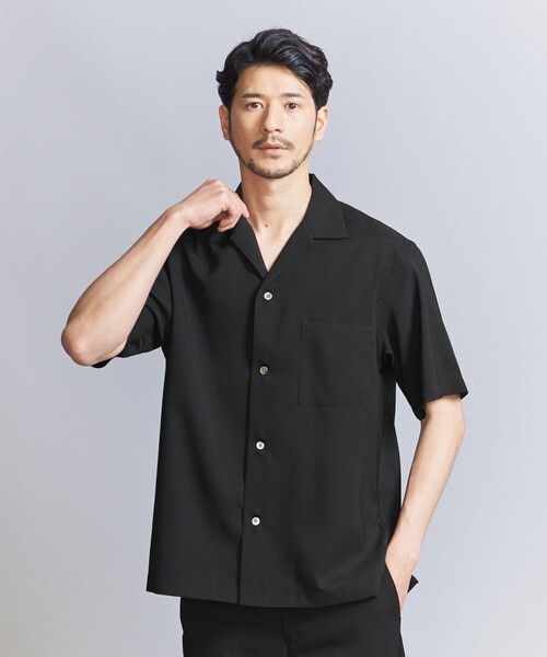 BEAUTY&YOUTH UNITED ARROWS（ビューティーアンドユースユナイテッドアローズ）の「【WEB限定 WARDROBE SMART】 Reflax オープンカラー シャツ（シャツ/ブラウス・メンズ・ダークグレー/ダークブラウン/ブラック・XL/S/M/L）」の4枚目の写真