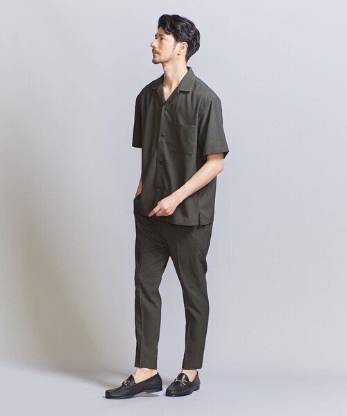 BEAUTY&YOUTH UNITED ARROWS（ビューティーアンドユースユナイテッドアローズ）の「【WEB限定 WARDROBE SMART】 Reflax オープンカラー シャツ（シャツ/ブラウス・メンズ・ダークグレー/ダークブラウン/ブラック・XL/S/M/L）」の12枚目の写真
