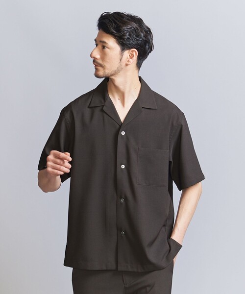 BEAUTY&YOUTH UNITED ARROWS（ビューティーアンドユースユナイテッドアローズ）の「【WEB限定 WARDROBE SMART】 Reflax オープンカラー シャツ（シャツ/ブラウス・メンズ・ダークグレー/ダークブラウン/ブラック・XL/S/M/L）」の13枚目の写真