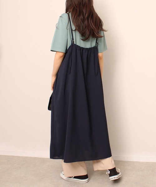 leswel（レスウェル）の「【L～5L 大きいサイズ】Aライン キャミ ワンピース ロング丈 ジャンスカ（ワンピース・レディース・カーキ/ネイビー・5L/4L/3L/LL/L）」の12枚目の写真