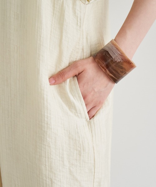 Kastane（カスタネ）の「【2サイズ展開/低身長サイズ/前後2WAY/裏地付き】ギャザーオールインワン（つなぎ/オールインワン・レディース・アイボリー/ブラック/ブラウン・0/1）」の5枚目の写真