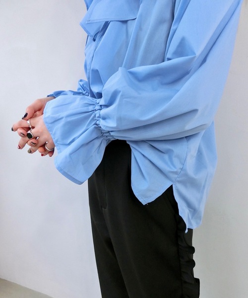 O'fmus(オフムス)の「ブロードフリルブラウス【O'fmus】ofyw24s002(シャツ/ブラウス・レディース・サックスブルー/ブラック・FREE)」の17枚目の写真