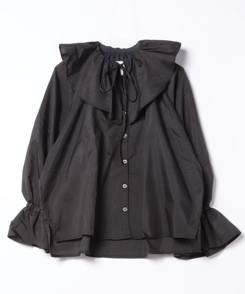 O'fmus(オフムス)の「ブロードフリルブラウス【O'fmus】ofyw24s002(シャツ/ブラウス・レディース・サックスブルー/ブラック・FREE)」の5枚目の写真