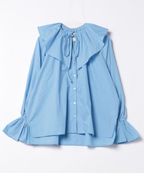 O'fmus(オフムス)の「ブロードフリルブラウス【O'fmus】ofyw24s002(シャツ/ブラウス・レディース・サックスブルー/ブラック・FREE)」の6枚目の写真