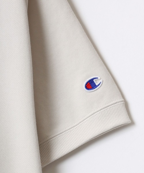Champion(チャンピオン)の「Champion/チャンピオン コットンUSA カレッジロゴプリント ワンポイント刺繍 半袖 クルーネック スウェット トレーナー/レディース メンズ(スウェット・メンズ・ネイビー/ライトグリーン/オフホワイト/グレー・M/L/XL)」の11枚目の写真