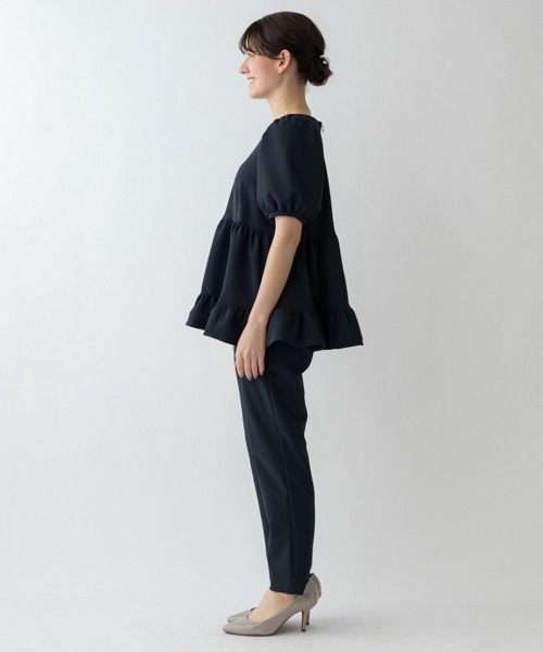 Sono ソーノ　スズランフリルプルオーバー　ネイビー Sono（ソーノ）の「【SONO/ソーノ】ｽｽﾞﾗﾝﾌﾘﾙﾌﾟﾛｰﾊﾞｰ（Tシャツ