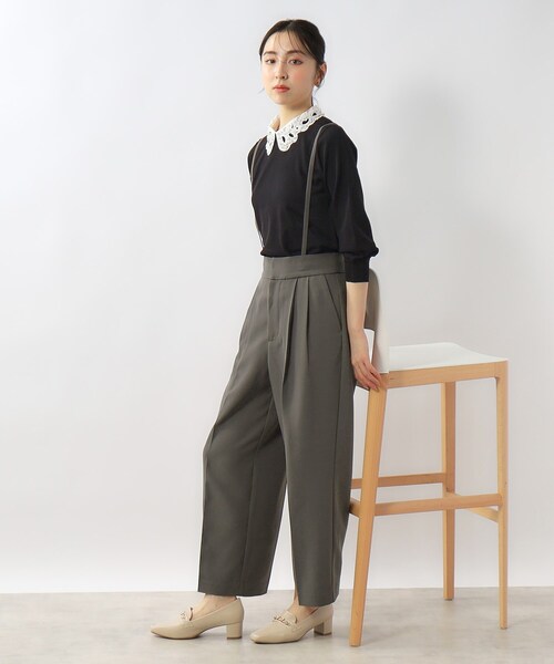 index(インデックス)の「◆2way サスペンダータックワイドパンツ【ストレッチ/イージーケア/洗濯機洗い可】(その他パンツ・レディース・チャコールグレー/ネイビー/ナチュラル・36/42/40/38)」の22枚目の写真