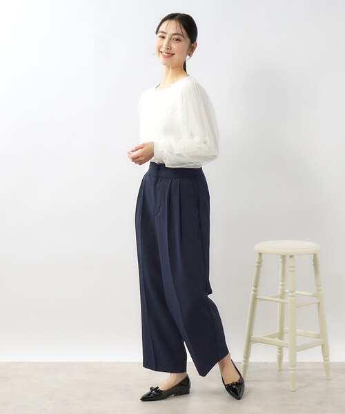 index(インデックス)の「◆2way サスペンダータックワイドパンツ【ストレッチ/イージーケア/洗濯機洗い可】(その他パンツ・レディース・チャコールグレー/ネイビー/ナチュラル・36/42/40/38)」の11枚目の写真