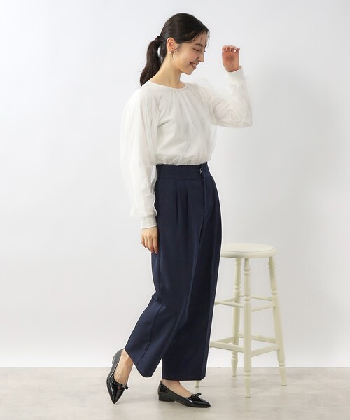 index(インデックス)の「◆2way サスペンダータックワイドパンツ【ストレッチ/イージーケア/洗濯機洗い可】(その他パンツ・レディース・チャコールグレー/ネイビー/ナチュラル・36/42/40/38)」の12枚目の写真