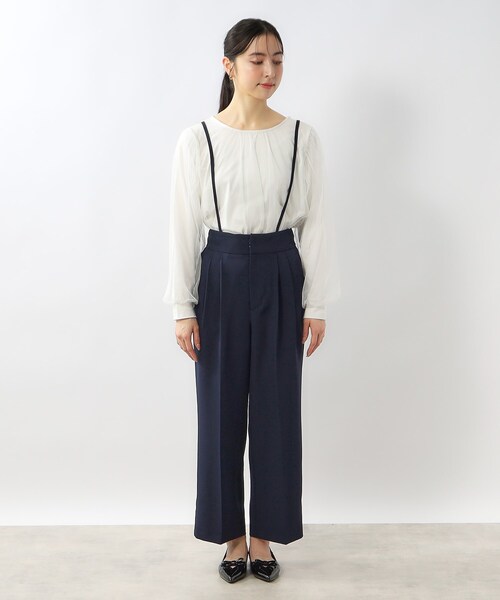 index(インデックス)の「◆2way サスペンダータックワイドパンツ【ストレッチ/イージーケア/洗濯機洗い可】(その他パンツ・レディース・チャコールグレー/ネイビー/ナチュラル・36/42/40/38)」の14枚目の写真