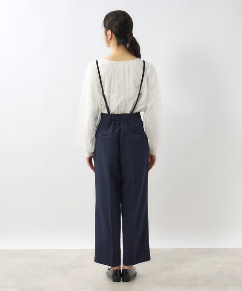 index(インデックス)の「◆2way サスペンダータックワイドパンツ【ストレッチ/イージーケア/洗濯機洗い可】(その他パンツ・レディース・チャコールグレー/ネイビー/ナチュラル・36/42/40/38)」の4枚目の写真