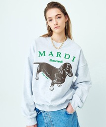 Mardi Mercredi ダックスフンド プリント スウェット グレー SWEATSHIRT RAGLAN DDANJI（スウェット）｜Mardi Mercredi