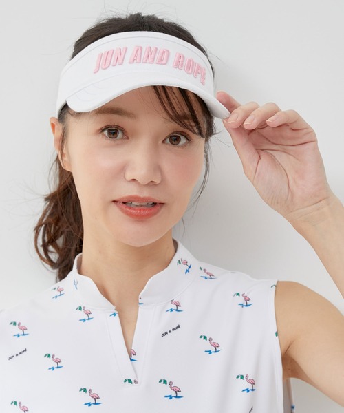 JUN&ROPE'（ジュンアンドロペ）の「POPカラー立体刺繍バイザー（サンバイザー・レディース・ホワイト/ベージュ/ブラック・FREE）」の4枚目の写真