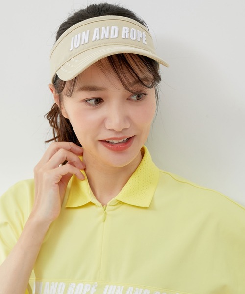 新品　タグ付　ジュンアンドロペ  サンバイザー　イエロー　JUN&ROPE 中古 ジュン＆ロペ JUN&ROPE サンバイザー フリー イエロー 黄色
