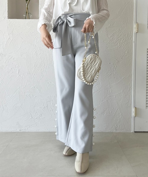 apres jour(アプレジュール)の「リボンベルトフレアパンツ【ZOZOTOWN限定アイテム】(その他パンツ・レディース・ネイビー/サックスブルー/ブラック・SMALL/X-LARGE/MEDIUM)」の8枚目の写真
