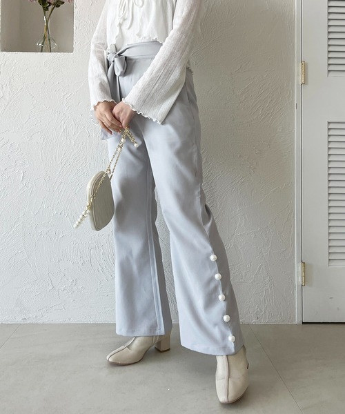apres jour(アプレジュール)の「リボンベルトフレアパンツ【ZOZOTOWN限定アイテム】(その他パンツ・レディース・ネイビー/サックスブルー/ブラック・SMALL/X-LARGE/MEDIUM)」の7枚目の写真