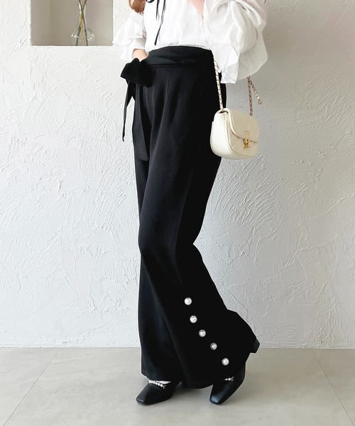 apres jour(アプレジュール)の「リボンベルトフレアパンツ【ZOZOTOWN限定アイテム】(その他パンツ・レディース・ネイビー/サックスブルー/ブラック・SMALL/X-LARGE/MEDIUM)」の19枚目の写真