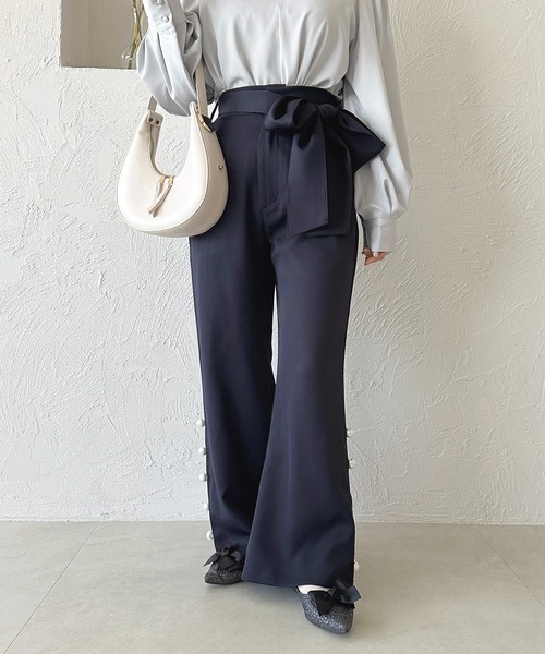 apres jour(アプレジュール)の「リボンベルトフレアパンツ【ZOZOTOWN限定アイテム】(その他パンツ・レディース・ネイビー/サックスブルー/ブラック・SMALL/X-LARGE/MEDIUM)」の16枚目の写真