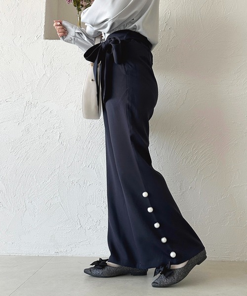 apres jour(アプレジュール)の「リボンベルトフレアパンツ【ZOZOTOWN限定アイテム】(その他パンツ・レディース・ネイビー/サックスブルー/ブラック・SMALL/X-LARGE/MEDIUM)」の13枚目の写真