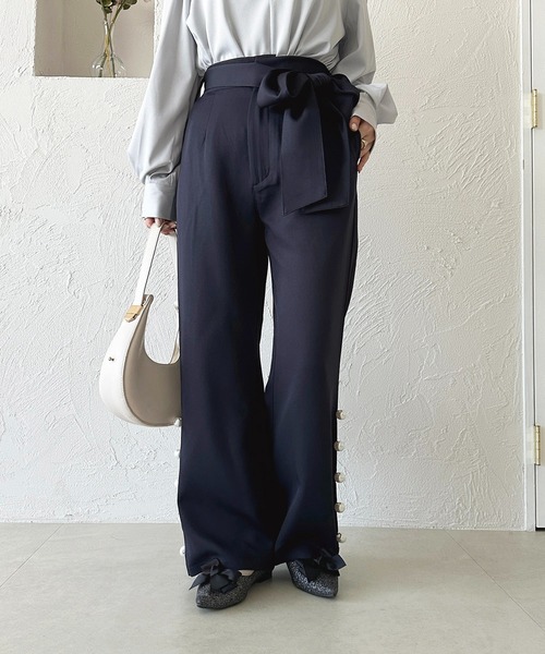 apres jour(アプレジュール)の「リボンベルトフレアパンツ【ZOZOTOWN限定アイテム】(その他パンツ・レディース・ネイビー/サックスブルー/ブラック・SMALL/X-LARGE/MEDIUM)」の15枚目の写真