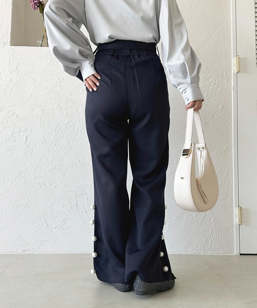 apres jour(アプレジュール)の「リボンベルトフレアパンツ【ZOZOTOWN限定アイテム】(その他パンツ・レディース・ネイビー/サックスブルー/ブラック・SMALL/X-LARGE/MEDIUM)」の12枚目の写真