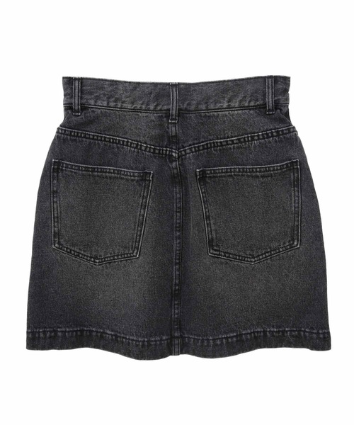 31 Sons de mode（トランテアン　ソン　ドゥ　モード）の「パール付きデニムミニスカート（デニムスカート・レディース・ブラック/サックスブルー・36/38）」の4枚目の写真