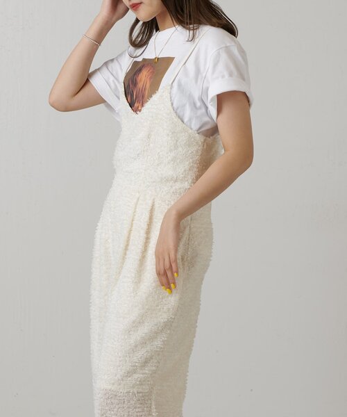 Lui's（ルイス）の「【全骨格◎/細見え】カットジャガードサロペット（その他パンツ・レディース・アイボリー/ブラック・FREE）」の11枚目の写真