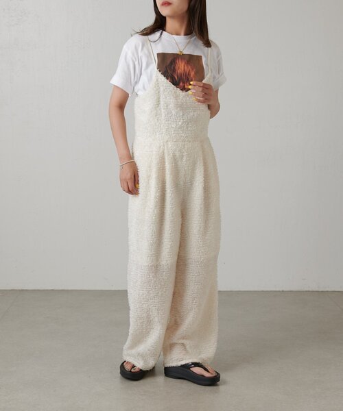 Lui's（ルイス）の「【全骨格◎/細見え】カットジャガードサロペット（その他パンツ・レディース・アイボリー/ブラック・FREE）」の12枚目の写真